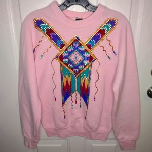 🌹3 for $25 Vintage 80s-90s Home-made Hand Painted USA Sweatshirt #3